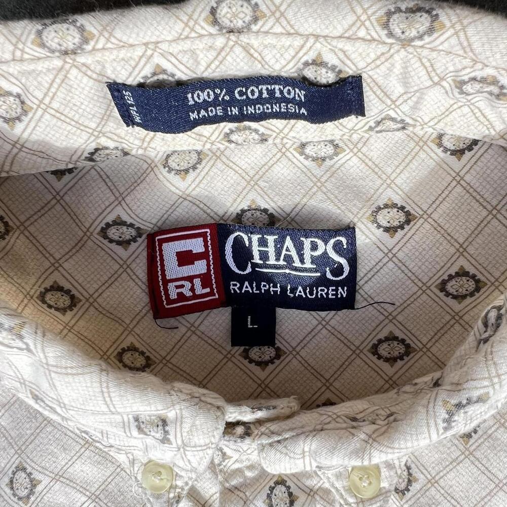 Vintage 90s Diamond Grid Pattern Button Down Shirt - image 3